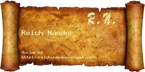 Reich Nándor névjegykártya