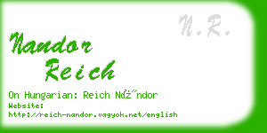 nandor reich business card